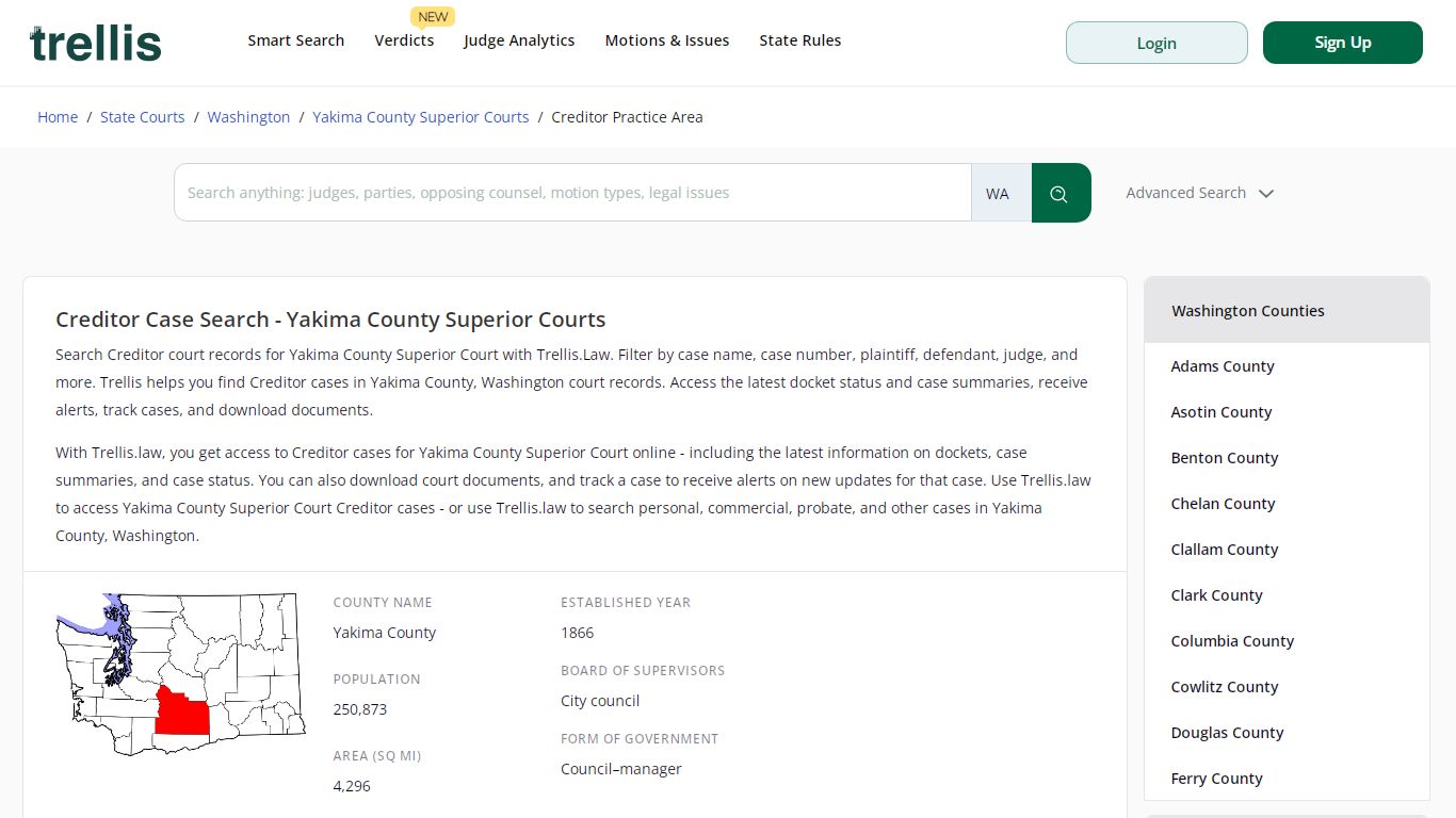 Creditor Case Search - Yakima County Superior Courts